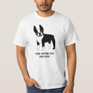 Boston Terrier Anpassningsbar Text T-Shirt