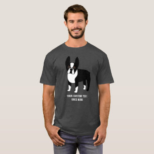 Boston Terrier Anpassningsbar Text T-Shirt