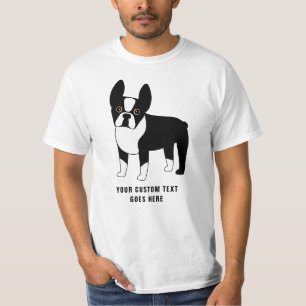Boston Terrier Anpassningsbar Text T Shirt