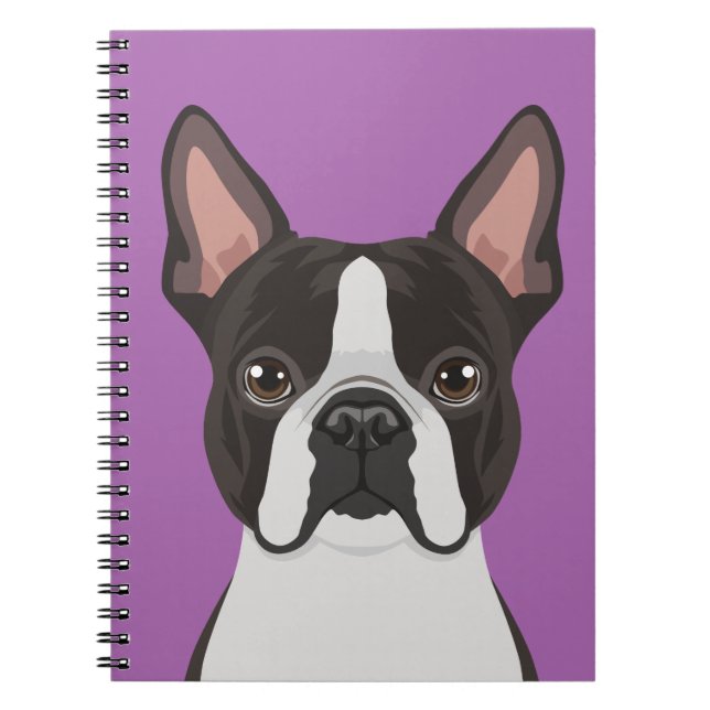 Boston Terrier Anteckningsbok Med Spiral (Framsidan)