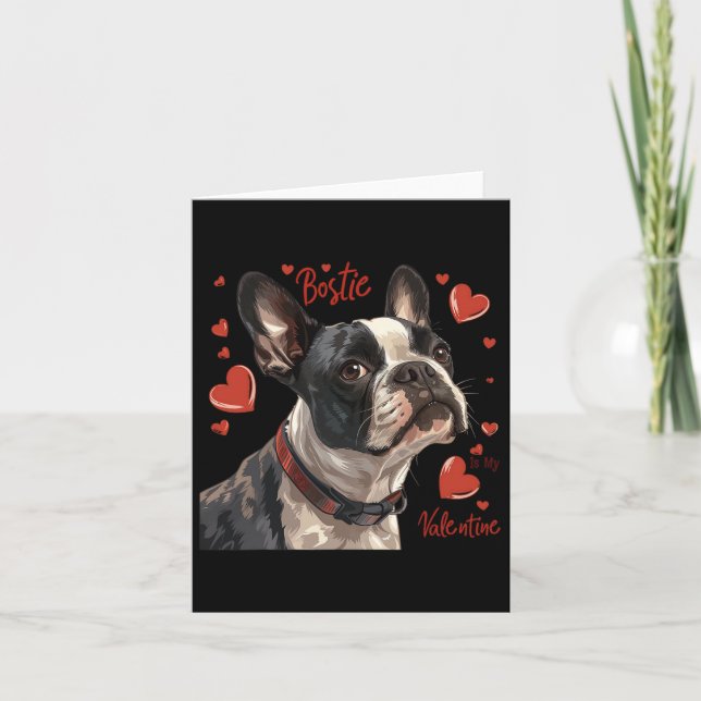 Boston Terrier är min Alla hjärtans dag Söt husdju Kort (Framsida)