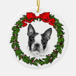 Boston Terrier Art by Glenda S. Harlan Julgransprydnad Keramik