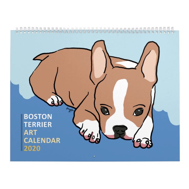 Boston Terrier Art Calendar 2020 Kalender (Omslag)