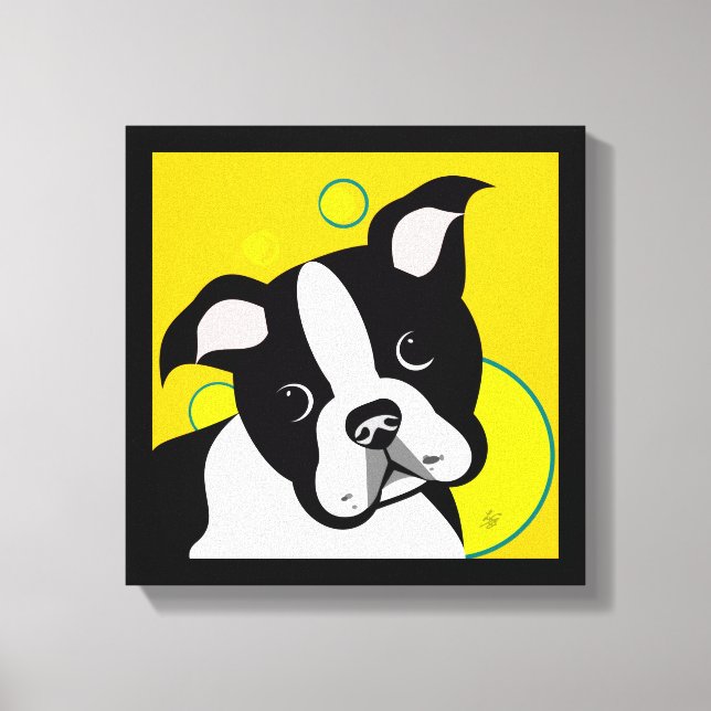 Boston Terrier Art Kanvastryck (Framsida)