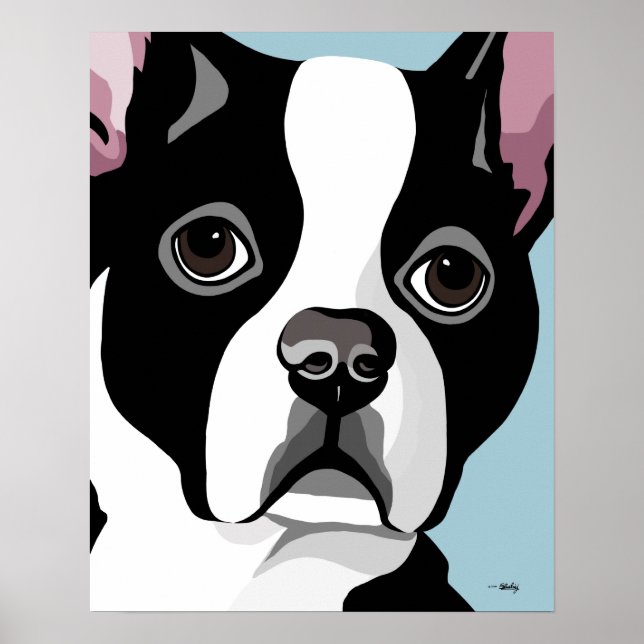 Boston Terrier Art Poster (Framsidan)