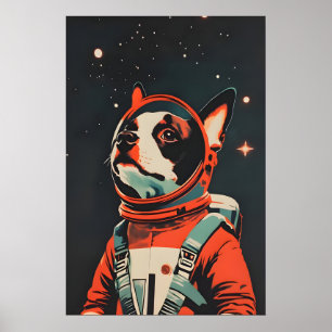 Boston Terrier Astronaut Affisch, Boston Terrier Poster