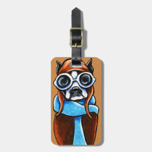 Boston Terrier Aviator Bagagebricka