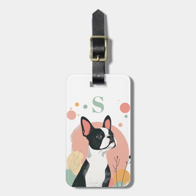 Boston Terrier Bagagebrickor (Vertikal Framsida)