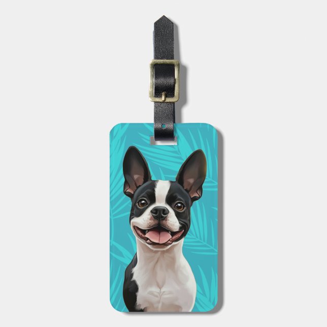 Boston Terrier Bagagebrickor (Vertikal Framsida)