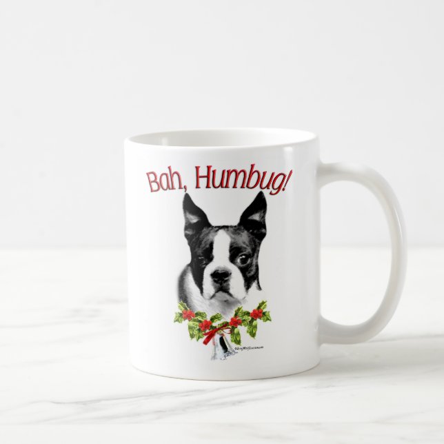 Boston Terrier Bah Humbug Kaffemugg (Höger)