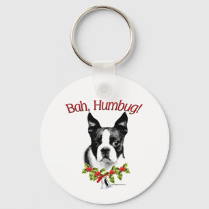 Boston Terrier Bah Humbug Nyckelring