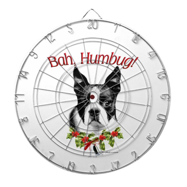 Boston Terrier Bah Humbug Piltavla (Framsidan)
