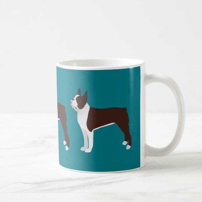 Boston Terrier Basic Customical med text och färg Kaffemugg (Höger)