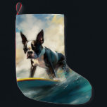 Boston Terrier Beach Surfing Painting Liten Julstrumpa<br><div class="desc">Lägg dig i den lekande världen i hund äventyr med den här fängslande målningen. En andlig hund tar sig till vågar och kör skickligt surfan på en strand som kysstes av sol. Den sjudande konsten fångar på ett vackert sätt kärnan i den upphetsning som finns vid sidan av när hund...</div>