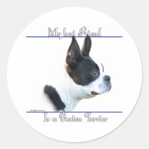 Boston Terrier Best Friend 2 - Sticker Runt Klistermärke