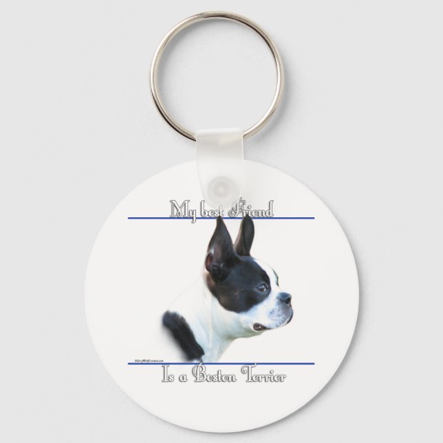 Boston Terrier Best Friend Keychain Nyckelring (Framsida)
