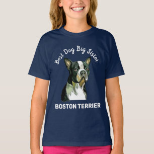 Boston Terrier best hund stor syster T-Shirt