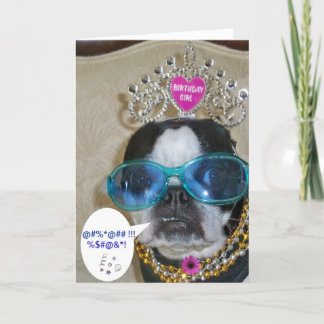 Boston Terrier Birthday Card Kort