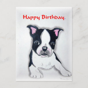 Boston Terrier Birthday vyvykort Vykort