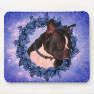 Boston Terrier Blommigt Wandan Hund Musmatta