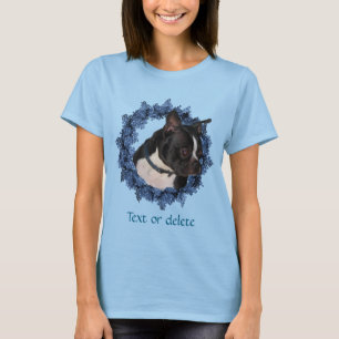 Boston Terrier Blomsterkrans Personlig T Shirt