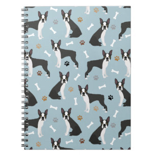 Boston Terrier Bones och Tass Anteckningsbok