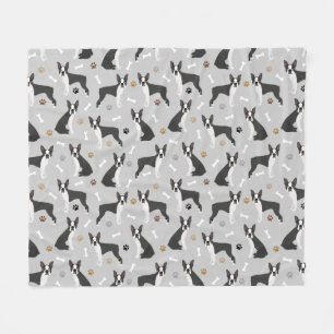Boston Terrier Bones och Tass Fleece Blanket