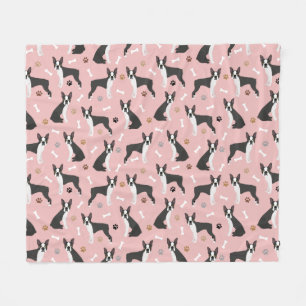Boston Terrier Bones och Tass Fleece Blanket