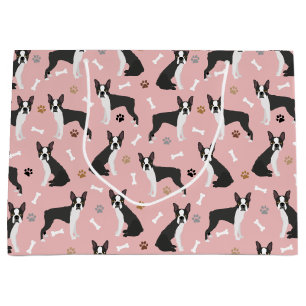 Boston Terrier Bones och Tass Large Gift Bag