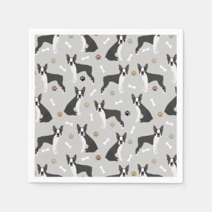 Boston Terrier Bones och Tassar Napkins Pappersservett