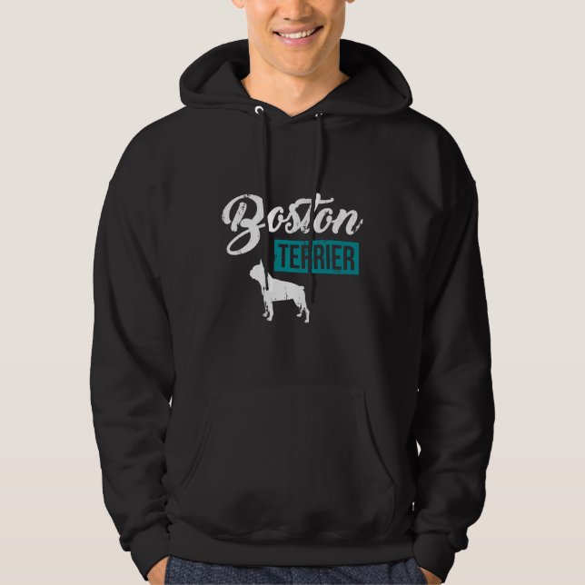 Boston Terrier Boston Terrier för Hund Hoodie (Framsida)