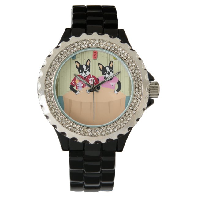 Boston Terrier Boy & Girl Armbandsur (Framsida)