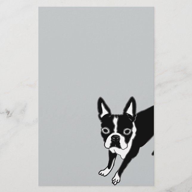 Boston Terrier Brevpapper (Framsida)