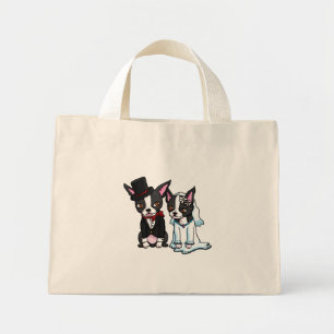 Boston Terrier Bride and Groom Mini Tygkasse