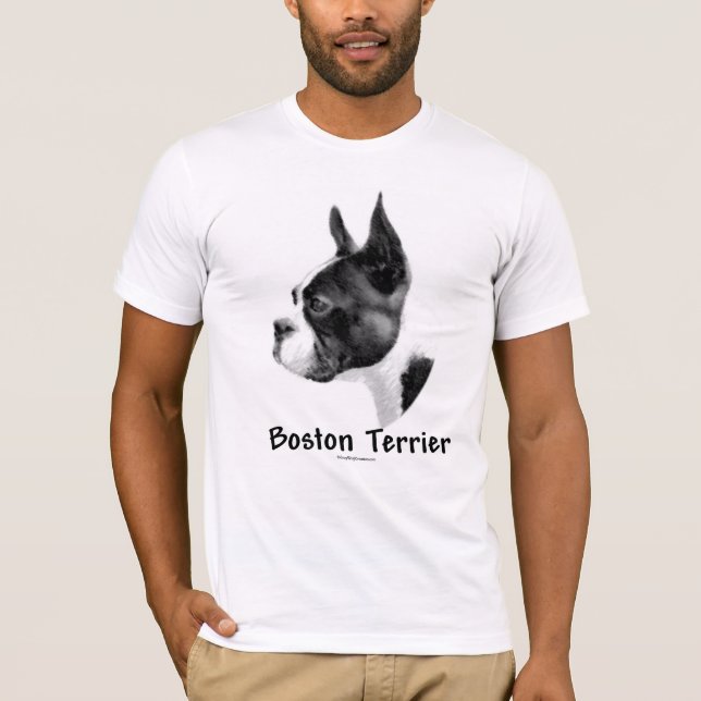 Boston Terrier Charcol 2 T Shirt (Framsida)