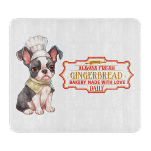 Boston Terrier Chef Baking Gingerbröd