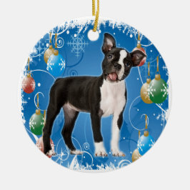 BOSTON TERRIER CHRISTMAS ORNAMENT