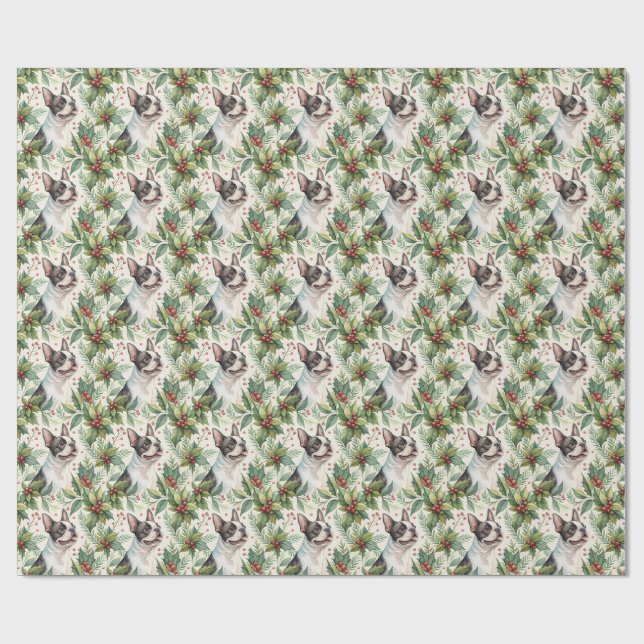 Boston Terrier Christmas Wrapping Paper Presentpapper (Platt)