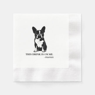 Boston Terrier Cocktail Napkin Pappersservett