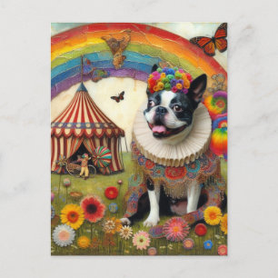 Boston Terrier Colorful Circus Vykort