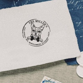 Boston Terrier Custom Family Return Address  Stämpel