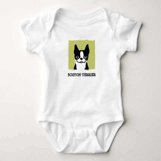 Boston Terrier| Cute Hund Ansikte T-shirt (Framsida)