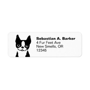 Boston Terrier - Cute Hund-Returetiketter Returadress Etikett