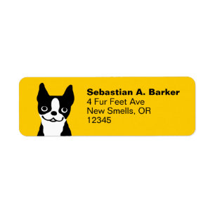 Boston Terrier - Cute Hund Returetiketter Returadress Etikett