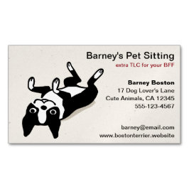Boston Terrier | Cute Tecknad hund Visitkortmagnet