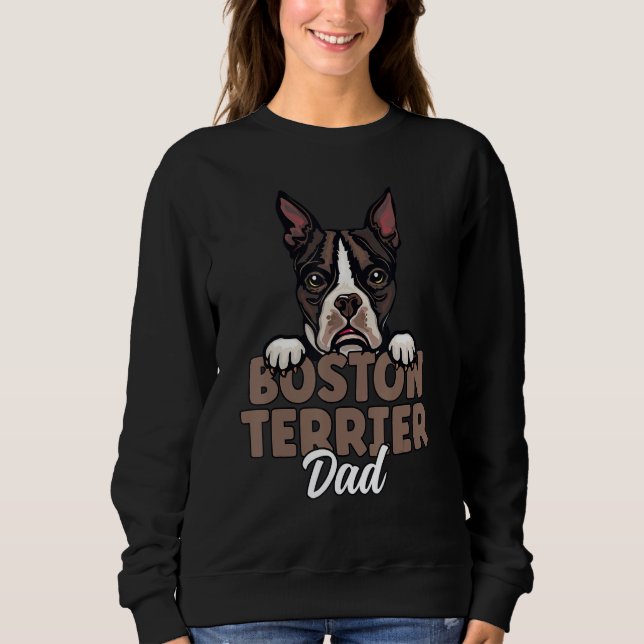 Boston Terrier Dad Dog Dog Dad Boston Terrier Fath T Shirt (Framsida)