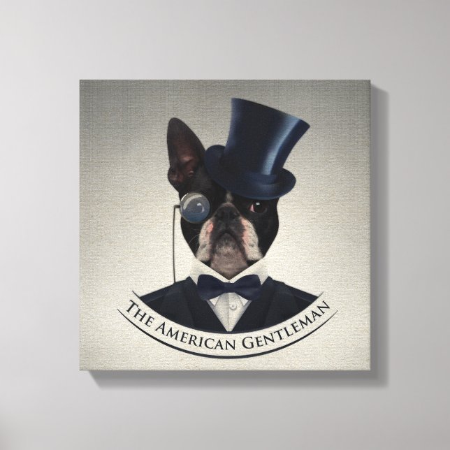 Boston Terrier - den amerikanske herrn Canvastryck (Framsida)