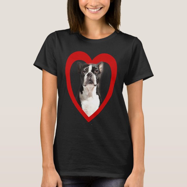Boston Terrier  Dog Heart   Terrier  Boston Terrie T Shirt (Framsida)