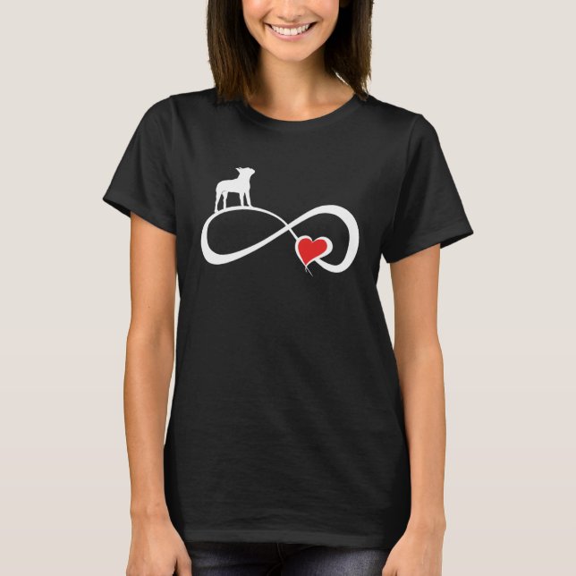 Boston Terrier Dog Mom Owner Eternity Heart Valent T Shirt (Framsida)