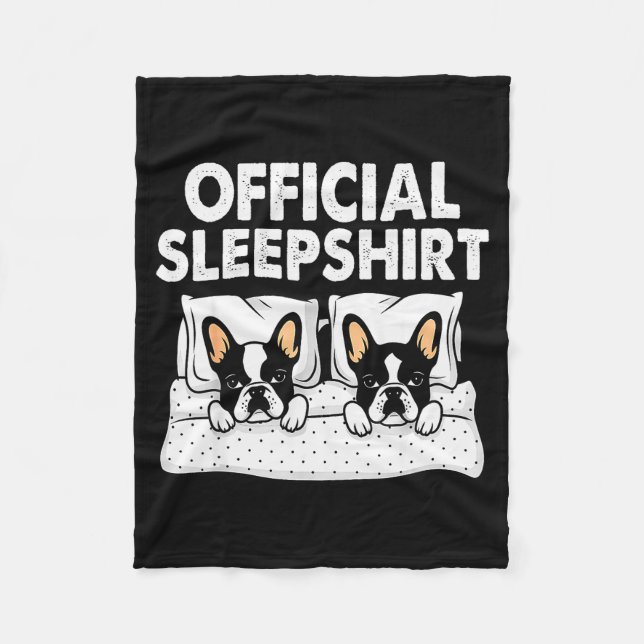 Boston Terrier Dog Sleep Pajamas Nightgown  Fleecefilt (Framsidan)
